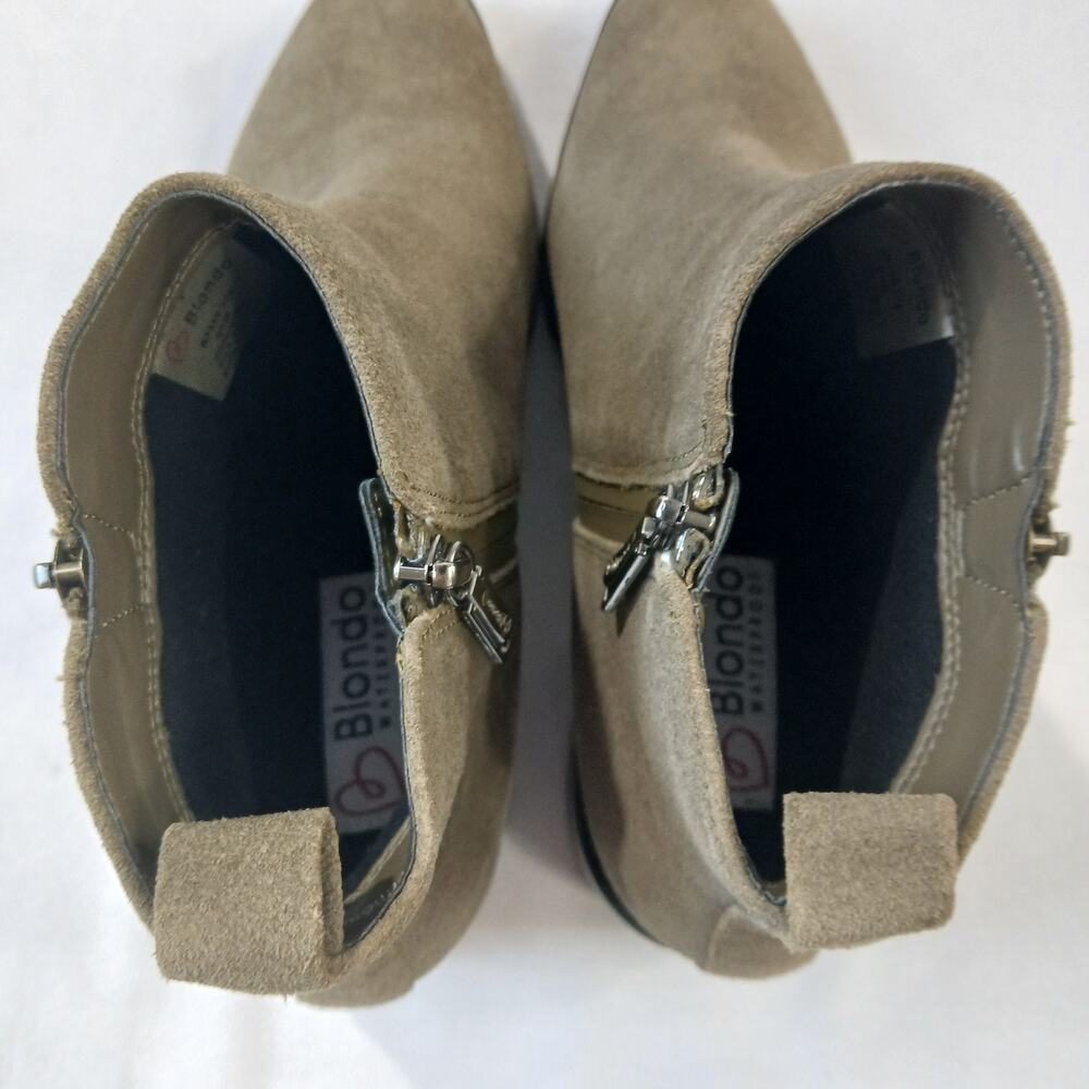 Blondo Boots 9.5 M Samara Waterproof Suede Leather Olive Pull On Double Zip - Picture 8 of 12